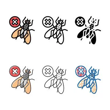 Simplified fly control color icon vector Stock Illustration
