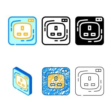 Simplified g socket color icon vector Stock Illustration
