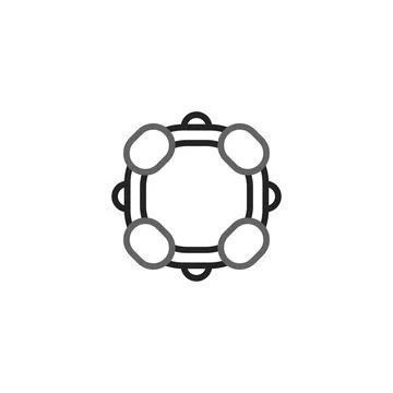 Simplified geometric design, featuring interconnected circles, suggests who.. Stock Illustration