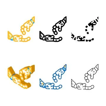 Simplified give robot hand gesture color icon vector Stock Illustration