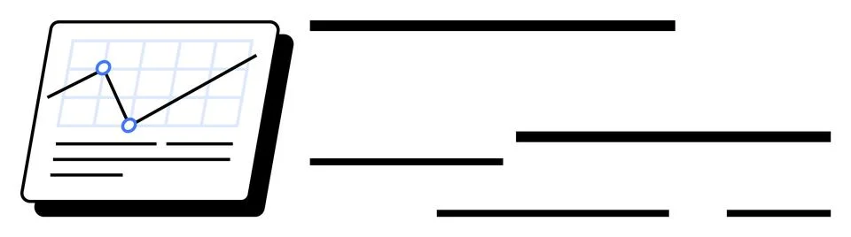 Simplified Graphical Representation of Data Analysis with Trend Lines イラスト素材