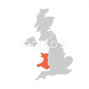 Simplified hand-drawn blank map of United Kingdom of Great Britain and Northern Stock Illustration