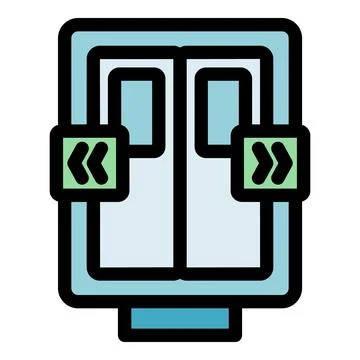 Simplified icon of automatic sliding doors Stock Illustration