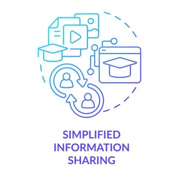 Simplified information sharing blue gradient concept icon イラスト素材