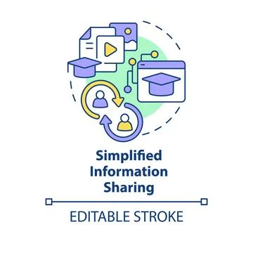 Simplified information sharing concept icon Stock Illustration
