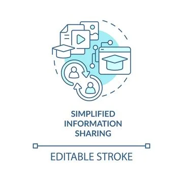 Simplified information sharing turquoise concept icon Stock Illustration