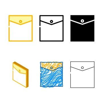 Simplified inside pocket color icon vector 스톡 일러스트