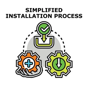 Simplified installation process for software and technology イラスト素材