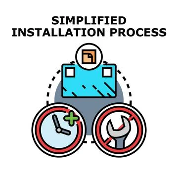 Simplified installation process vector icon concept Stock Illustration
