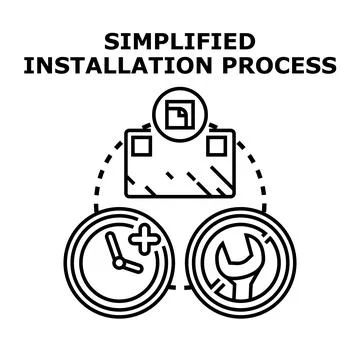 Simplified installation process vector icon concept Stockillustratie