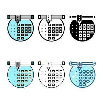 Simplified installing semiconductor on board color icon vector イラスト素材