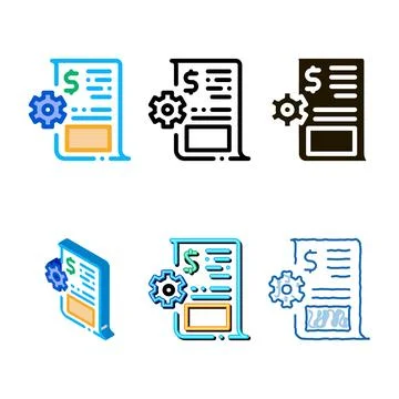 Simplified job contract icon vector outline Illustrazione stock