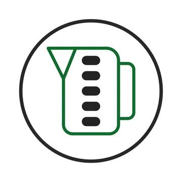 Simplified kitchen measuring pitcher icon with volume indicators inside a g.. Stock Illustration