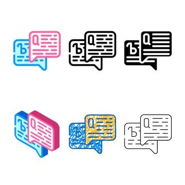 Simplified language speak color icon vector 스톡 일러스트