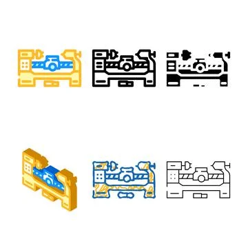 Simplified lathe tool work color icon vector Stock Illustration