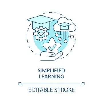 Simplified learning blue concept icon Stock Illustration