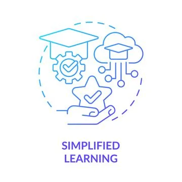 Simplified learning blue gradient concept icon Stock Illustration