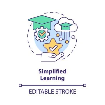 Simplified learning concept icon Stock Illustration