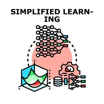 Simplified learning process with artificial intelligence and data Stock Illustration