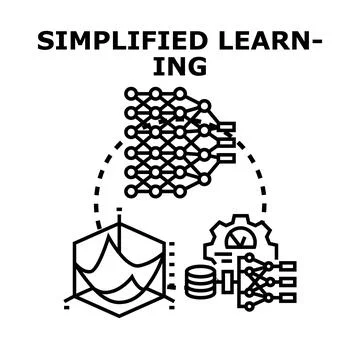 Simplified learning process with artificial intelligence and data Stock Illustration