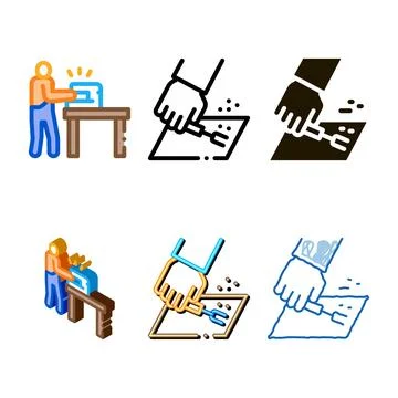 Simplified leatherworker sewing machine icon vector outline Stock Illustration
