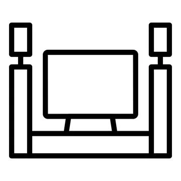 Simplified line art of a computer setup 스톡 일러스트
