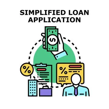 Simplified loan application process accessing financial services Stock Illustration