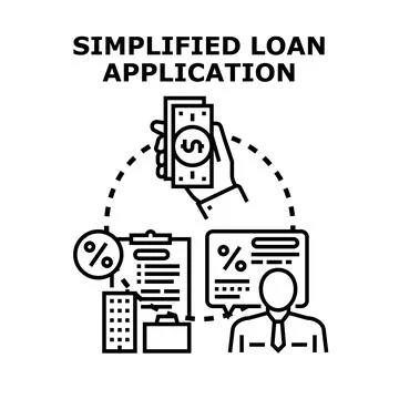Simplified loan application process accessing financial services Stock Illustration