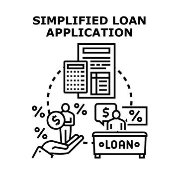 Simplified loan application process for financial credit Stock Illustration