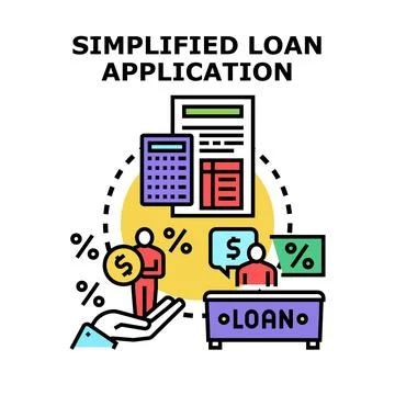 Simplified loan application process for financial credit Stock Illustration