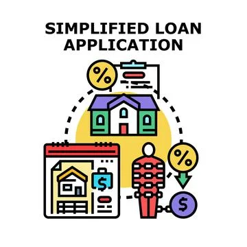 Simplified loan application process for property purchase Stock Illustration