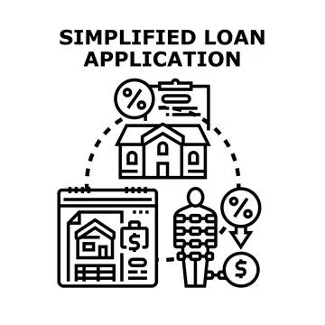Simplified loan application process for property purchase Stock Illustration