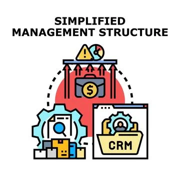 Simplified management structure optimizing business process Illustration