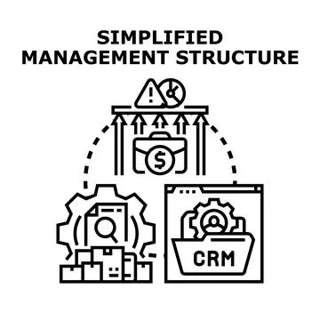 Simplified management structure optimizing business process Stock Illustration