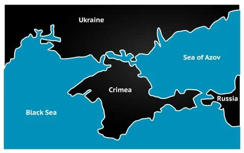 Simplified map of Crimea. Vector Stock Illustration