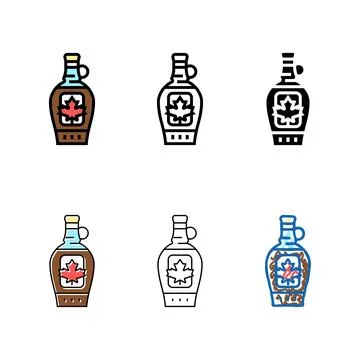 Simplified maple syrup package color icon vector Stock Illustration