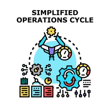 Simplified operations cycle improving business process efficiency Stock Illustration