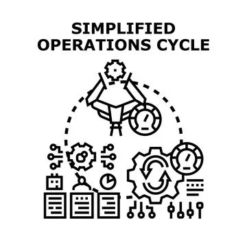 Simplified operations cycle improving business process efficiency Stock Illustration