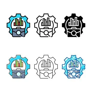 Simplified organizational development business process color icon vector Stock Illustration