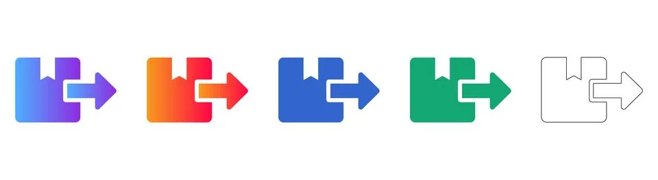 Simplified Package Dispatch Icon Set 스톡 일러스트