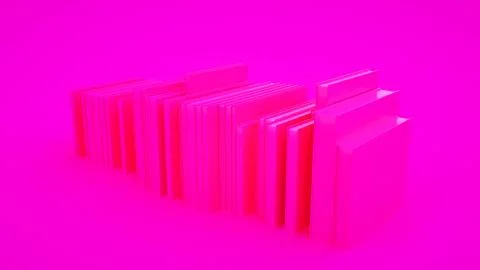 Simplified Pink Stack of Books. 3d illustration Stock Photos