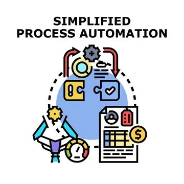 Simplified process automation optimizing business workflow concept Stock Illustration