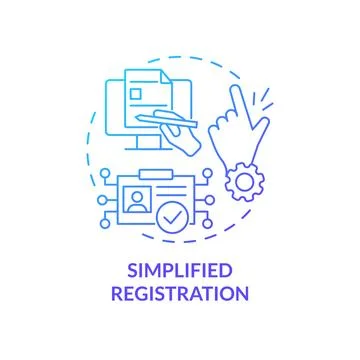 Simplified registration blue gradient concept icon Stock Illustration