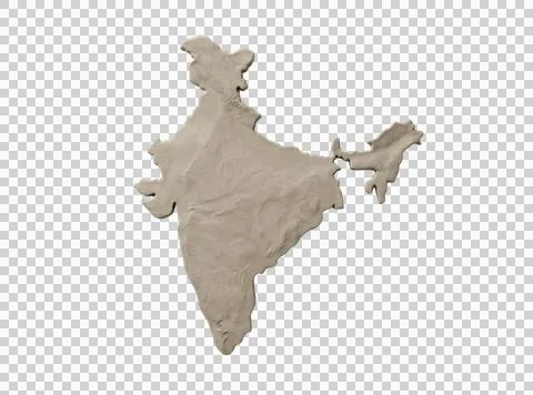 Simplified relief map of india showcasing topographic features and land bor.. Stock Photos