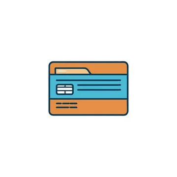 Simplified representation of a folder icon with document organization conce.. Illustrazione stock