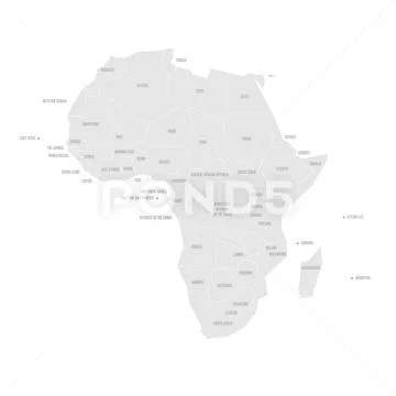 Simplified schematic map of Africa. Vector political map Illustration ...