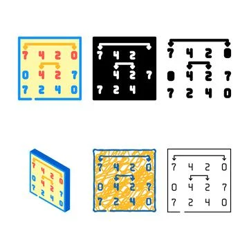 Simplified selection sort algorithm color icon vector 스톡 일러스트