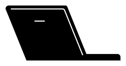 Simplified Side View of a Laptop Computer for Technology and Business Themes Illustrazione stock