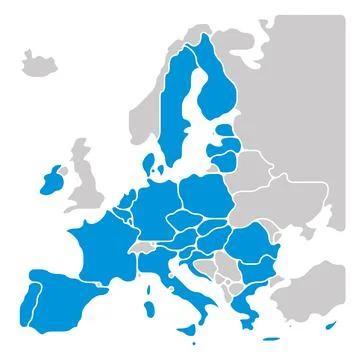 Simplified smooth map of EU Stock Illustration