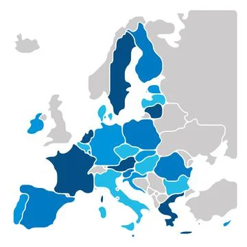 Simplified smooth map of EU Stock Illustration